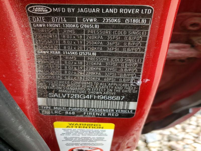 SALVT2BG4FH968687 2015 Land Rover Range Rover photo no. 13