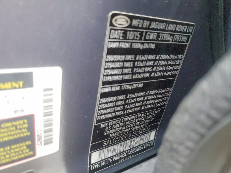 SALGS3EF3GA260512 2016 Land Rover Range Rover photo no. 13
