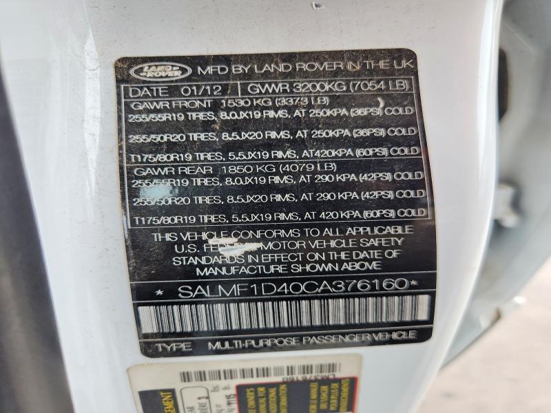 SALMF1D40CA376160 2012 Land Rover Range Rover photo no. 12