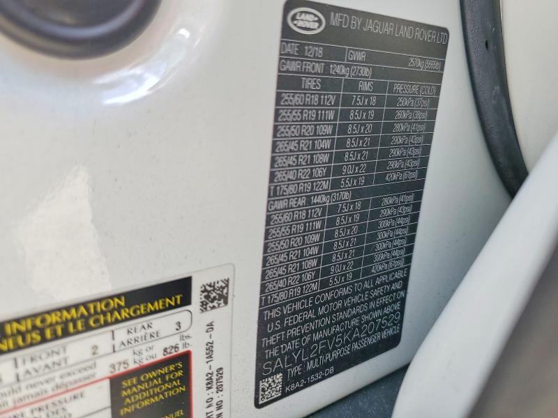 SALYL2FV5KA207529 2019 Land Rover Range Rover photo no. 14