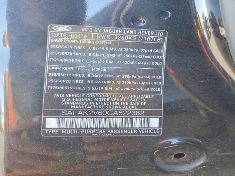 SALAK2V60GA822382 2016 Land Rover LR4 photo no. 13