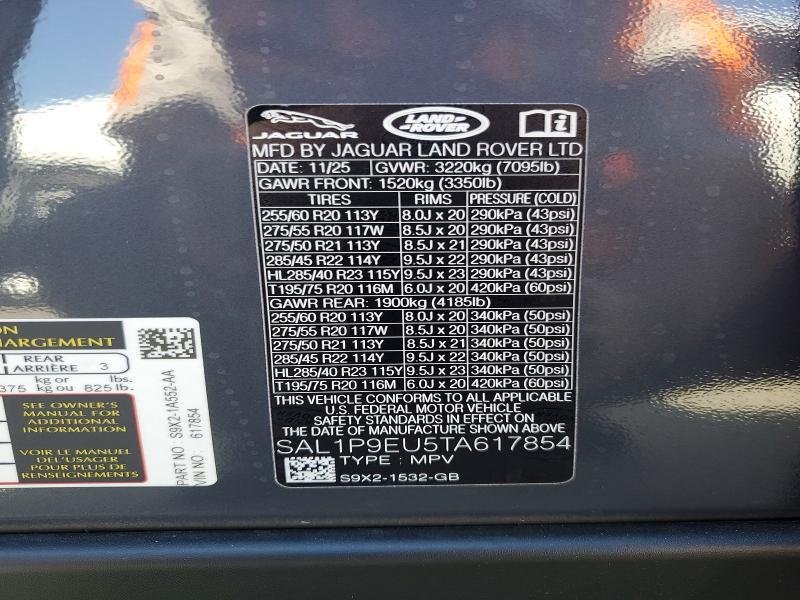 2026 Land Rover Range Rover — VIN SAL1P9EU5TA617854, şəkil 12