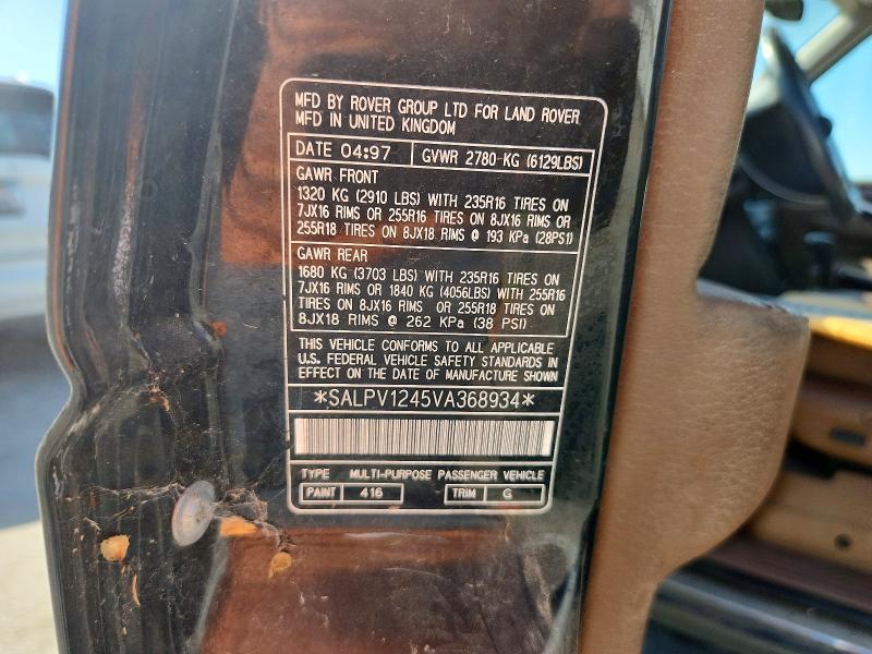 SALPV1245VA368934 1997 Land Rover Range Rover photo no. 12