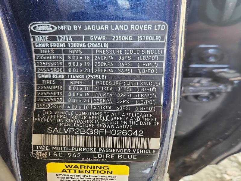 SALVP2BG9FH026042 2015 Land Rover Range Rover photo no. 13