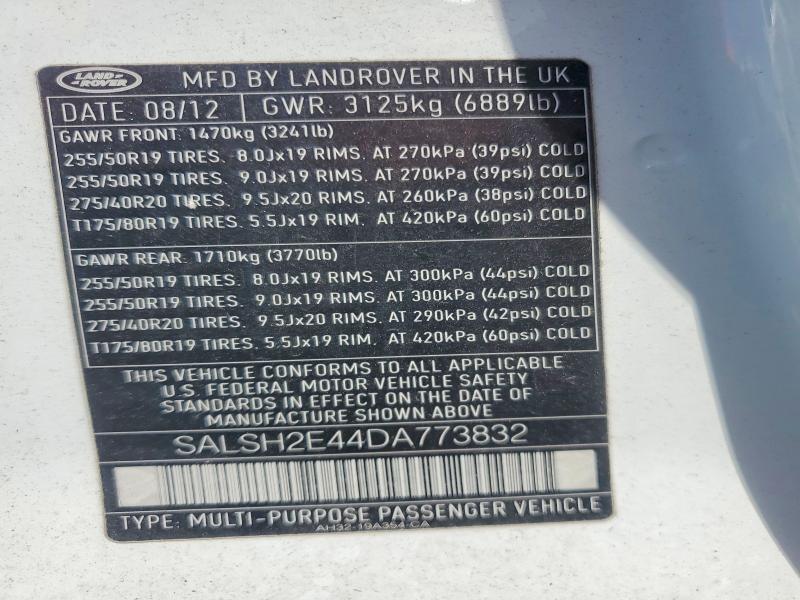 SALSH2E44DA773832 2013 Land Rover Range Rover photo no. 12