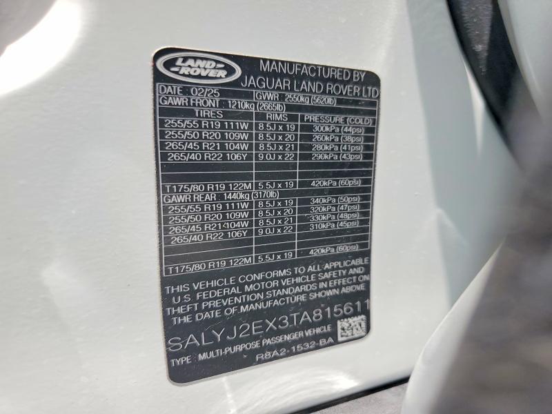 SALYJ2EX3TA815611 2026 Land Rover Range Rover photo no. 13