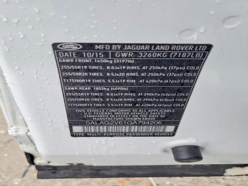 SALAG2V61GA794206 2016 Land Rover LR4 photo no. 13