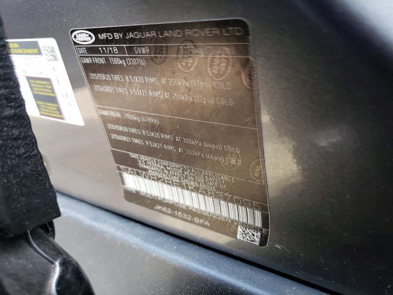 SALWR2RE1KA837095 2019 Land Rover Range Rover photo no. 13