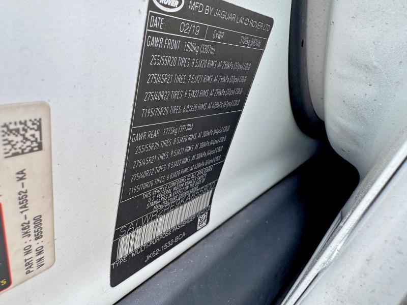 SALWR2RE9KA855800 2019 Land Rover Range Rover photo no. 10