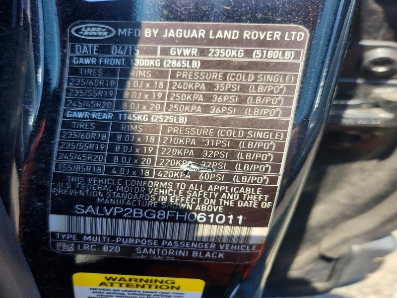 SALVP2BG8FH061011 2015 Land Rover Range Rover photo no. 13
