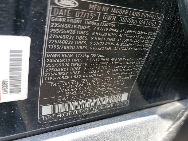 SALWG2VF4GA630891 2016 Land Rover Range Rover photo no. 13