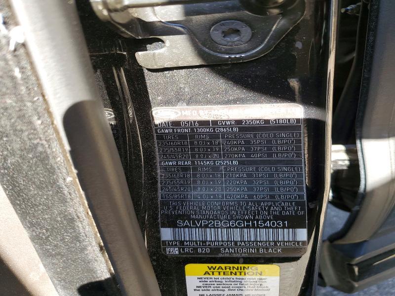 SALVP2BG6GH154031 2016 Land Rover Range Rover photo no. 12
