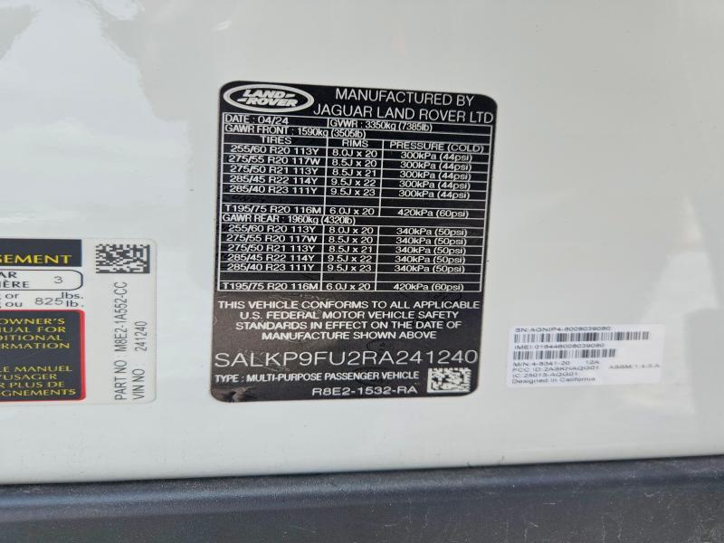 SALKP9FU2RA241240 2024 Land Rover Range Rover photo no. 13
