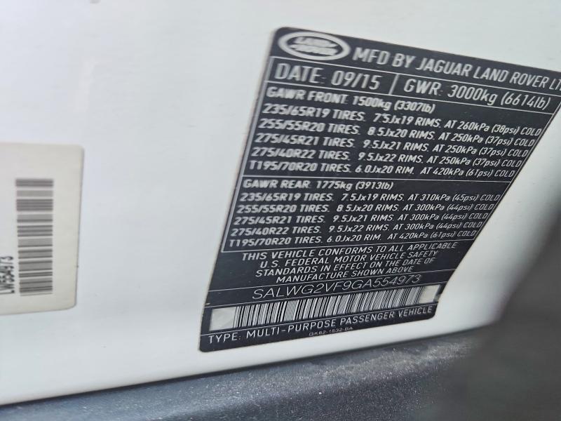 SALWG2VF9GA554973 2016 Land Rover Range Rover photo no. 13