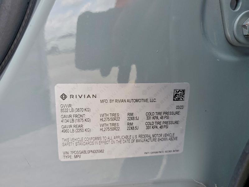 7PDSGABL0PN005982 2023 Rivian R1S photo no. 13