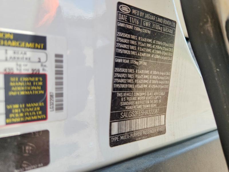SALGS2FE5HA322087 2017 Land Rover Range Rover photo no. 13
