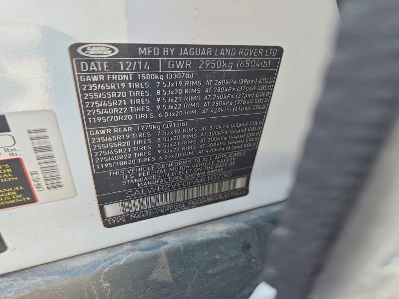 SALWR2VF0FA610730 2015 Land Rover Range Rover photo no. 13