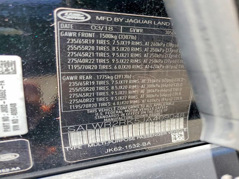 SALWR2RK5JA409048 2018 Land Rover Range Rover photo no. 13