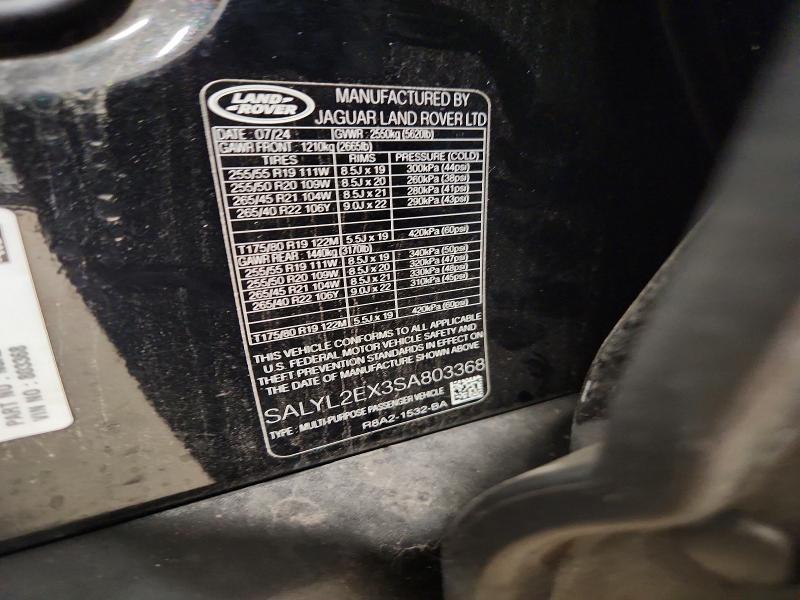 2025 Land Rover Range Rover — VIN SALYL2EX3SA803368, şəkil 13