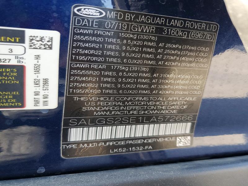 SALGS2SE1LA572666 2020 Land Rover Range Rover photo no. 13
