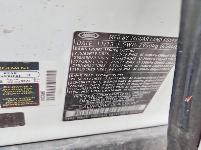 SALWR2WF0EA335387 2014 Land Rover Range Rover photo no. 12