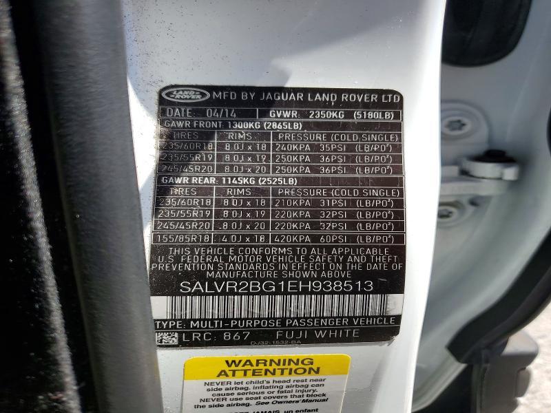 SALVR2BG1EH938513 2014 Land Rover Range Rover photo no. 12