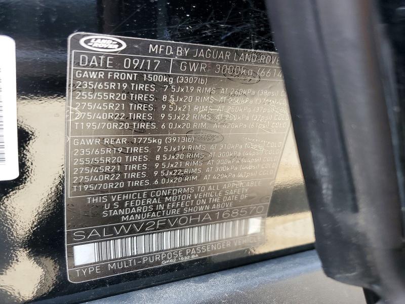 SALWV2FV0HA168570 2017 Land Rover Range Rover photo no. 13