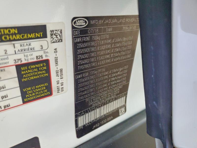 SALWR2RV1KA815890 2019 Land Rover Range Rover photo no. 13