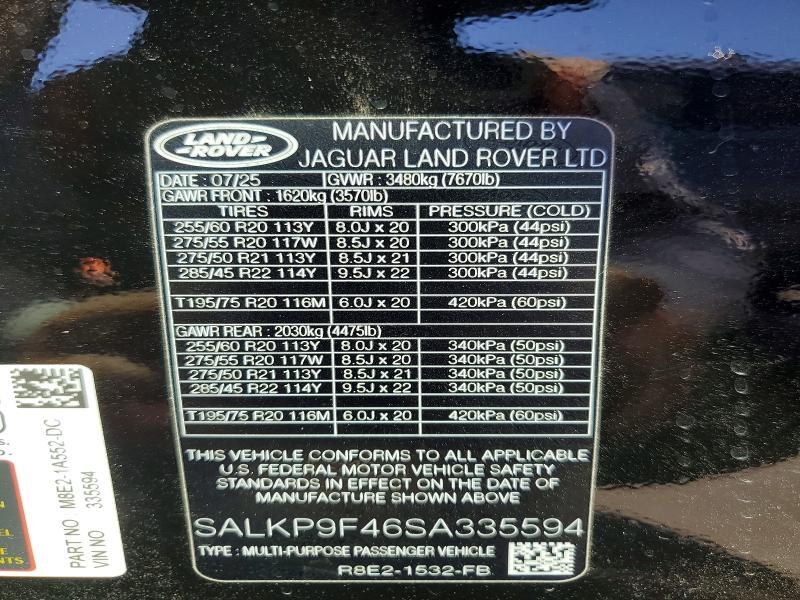 SALKP9F46SA335594 2025 Land Rover Range Rover photo no. 13