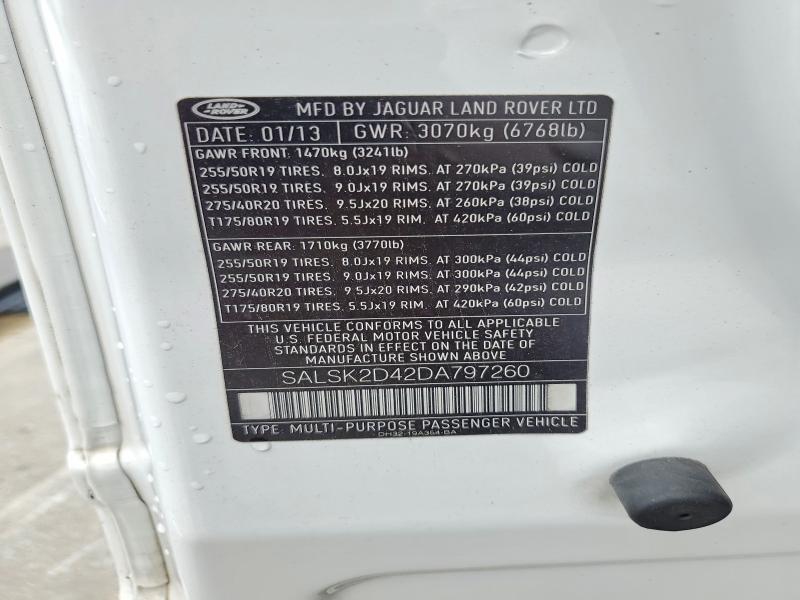 SALSK2D42DA797260 2013 Land Rover Range Rover photo no. 13