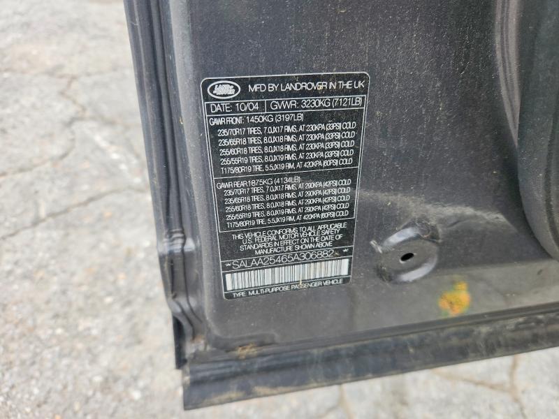 SALAA25465A306882 2005 Land Rover LR3 photo no. 13