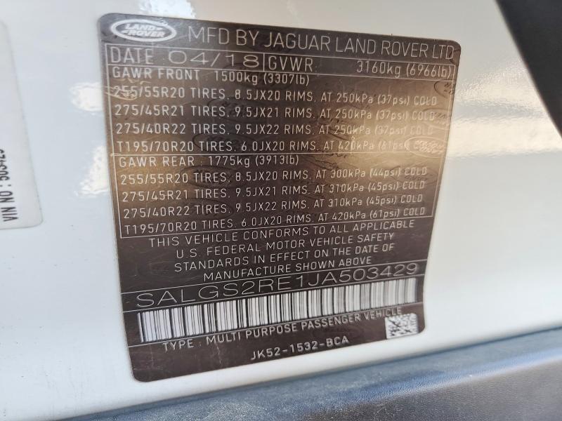 SALGS2RE1JA503429 2018 Land Rover Range Rover photo no. 13