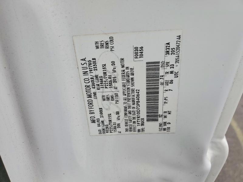 1FTYR10D73PB40642 2003 Ford Ranger photo no. 12