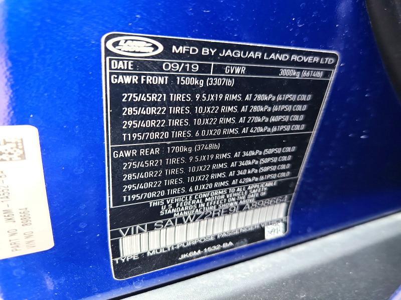 SALWZ2RE9LA898664 2020 Land Rover Range Rover photo no. 13