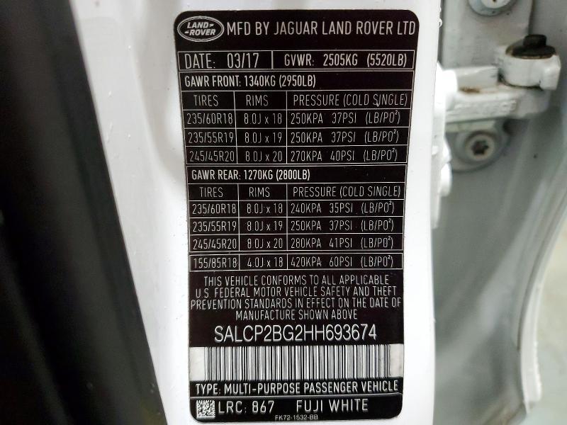 SALCP2BG2HH693674 2017 Land Rover Discovery photo no. 13