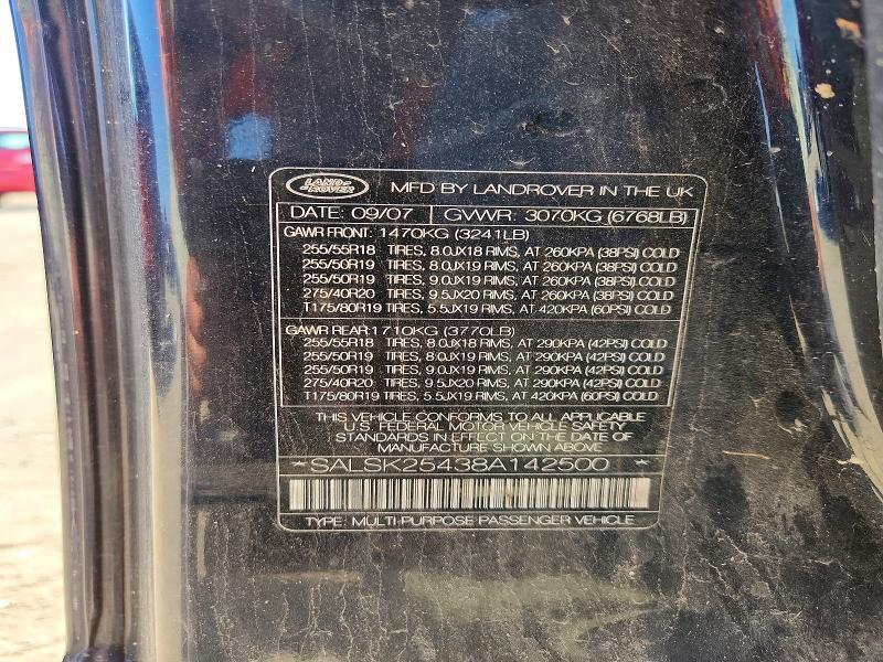 SALSK25438A142500 2008 Land Rover Range Rover photo no. 13