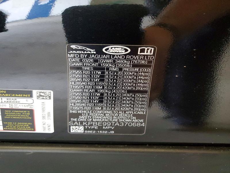 2026 Land Rover Range Rover — VIN SALKPBE99TA370684, şəkil 13