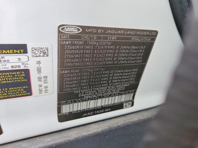 SALWR2RU3KA875435 2019 Land Rover Range Rover photo no. 13