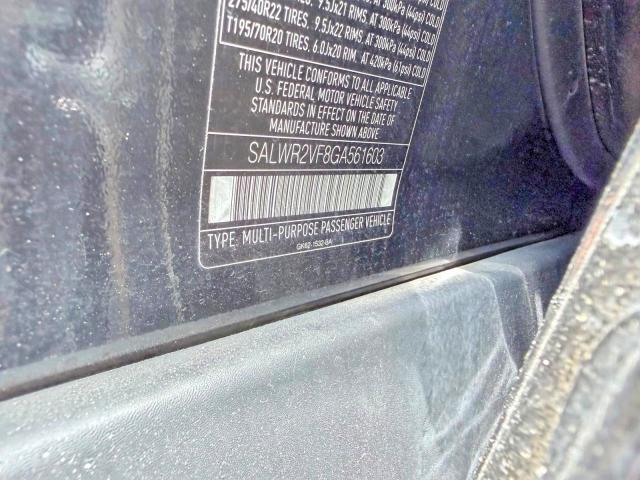 SALWR2VF8GA561603 2016 Land Rover Range Rover photo no. 10