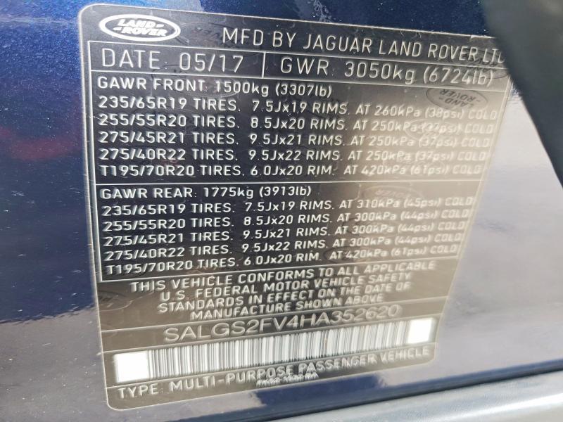 SALGS2FV4HA352620 2017 Land Rover Range Rover photo no. 13