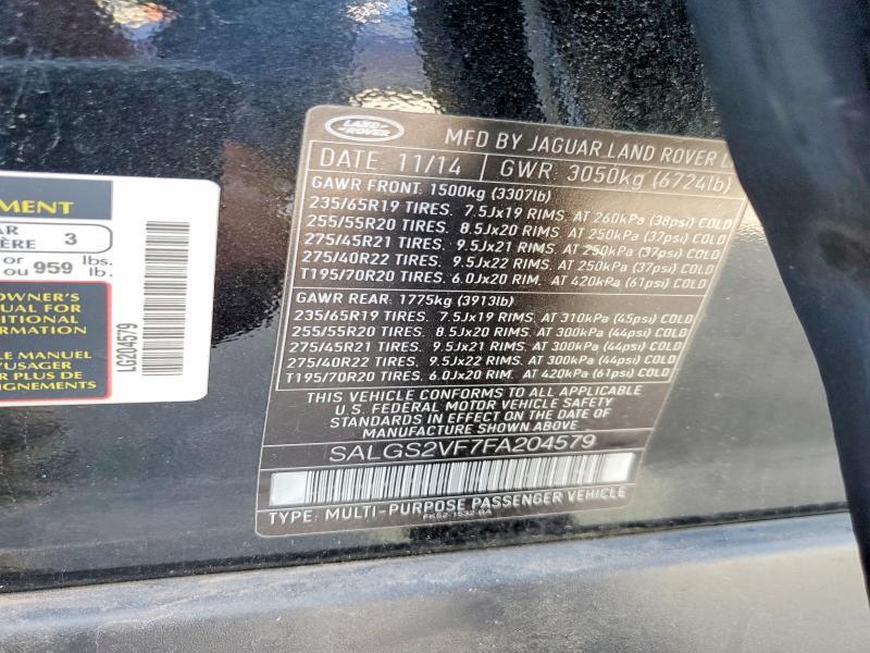 SALGS2VF7FA204579 2015 Land Rover Range Rover photo no. 13