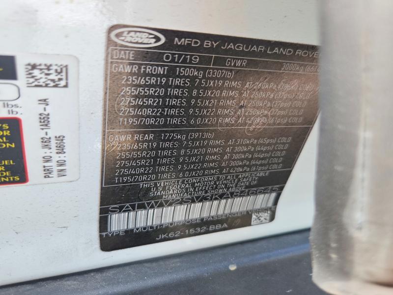 SALWV2SV3KA846645 2019 Land Rover Range Rover photo no. 13