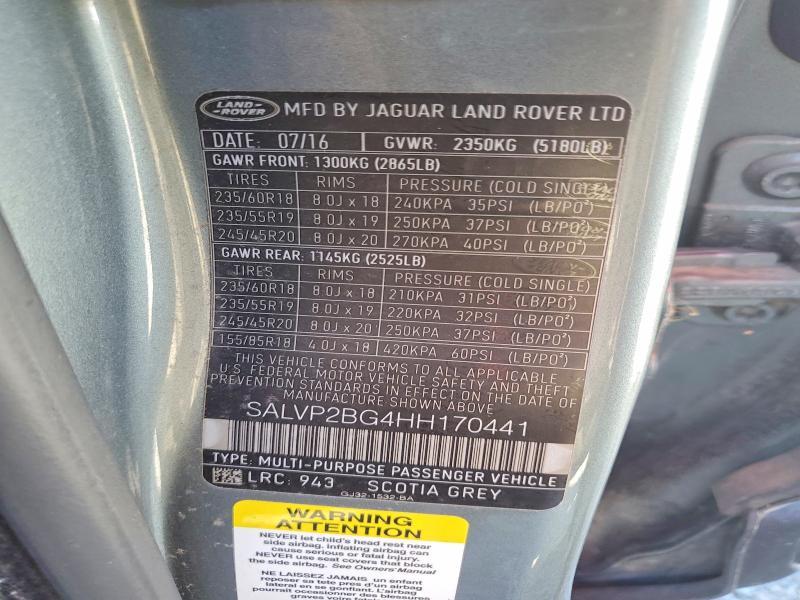 SALVP2BG4HH170441 2017 Land Rover Range Rover photo no. 13