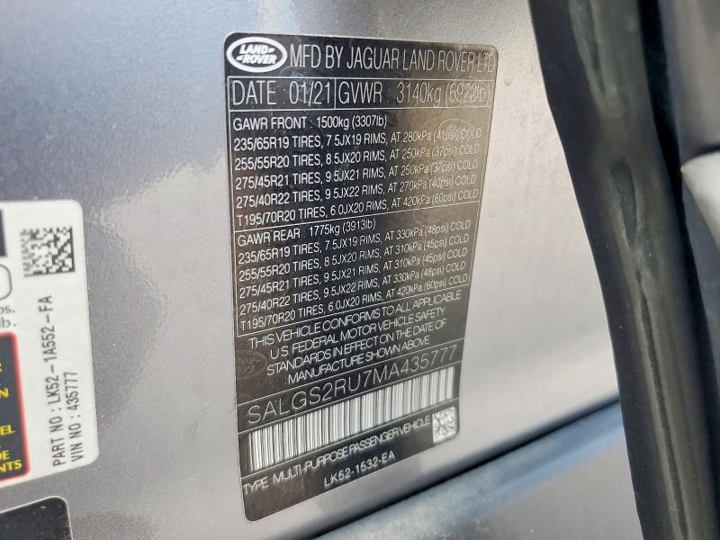 SALGS2RU7MA435777 2021 Land Rover Range Rover photo no. 13