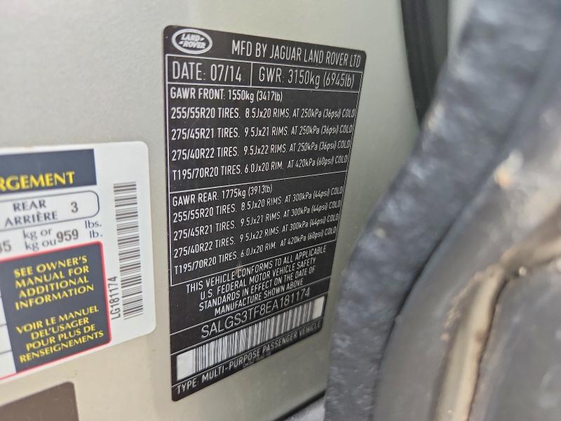 SALGS3TF8EA181174 2014 Land Rover Range Rover photo no. 13