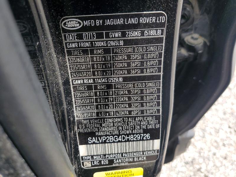 SALVP2BG4DH829726 2013 Land Rover Range Rover photo no. 12