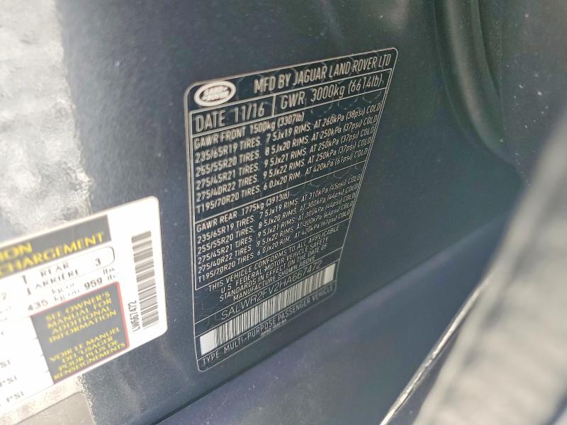 SALWR2FV2HA667472 2017 Land Rover Range Rover photo no. 13