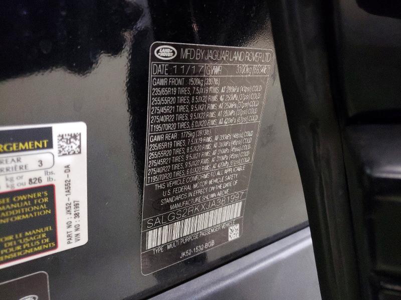 SALGS2RKXJA381997 2018 Land Rover Range Rover photo no. 13