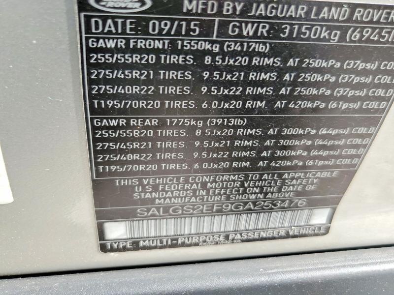 SALGS2EF9GA253476 2016 Land Rover Range Rover photo no. 13