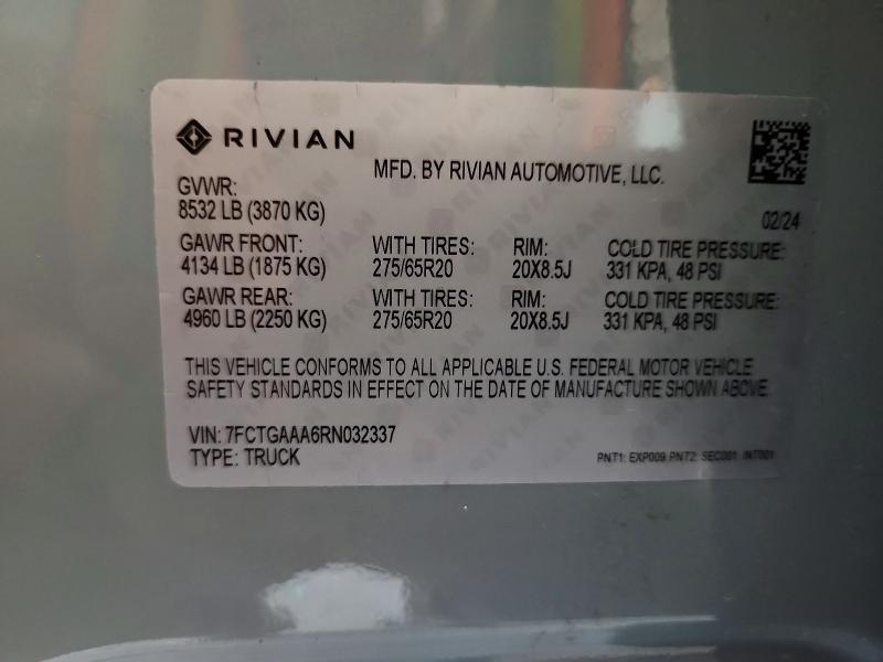 7FCTGAAA6RN032337 2024 Rivian R1T photo no. 12
